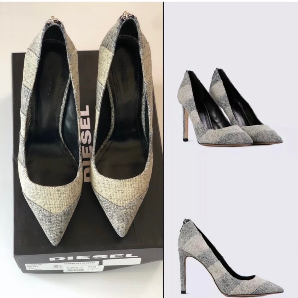 Diesel Womens Denim D-IPPER HP High-Heel Pump
